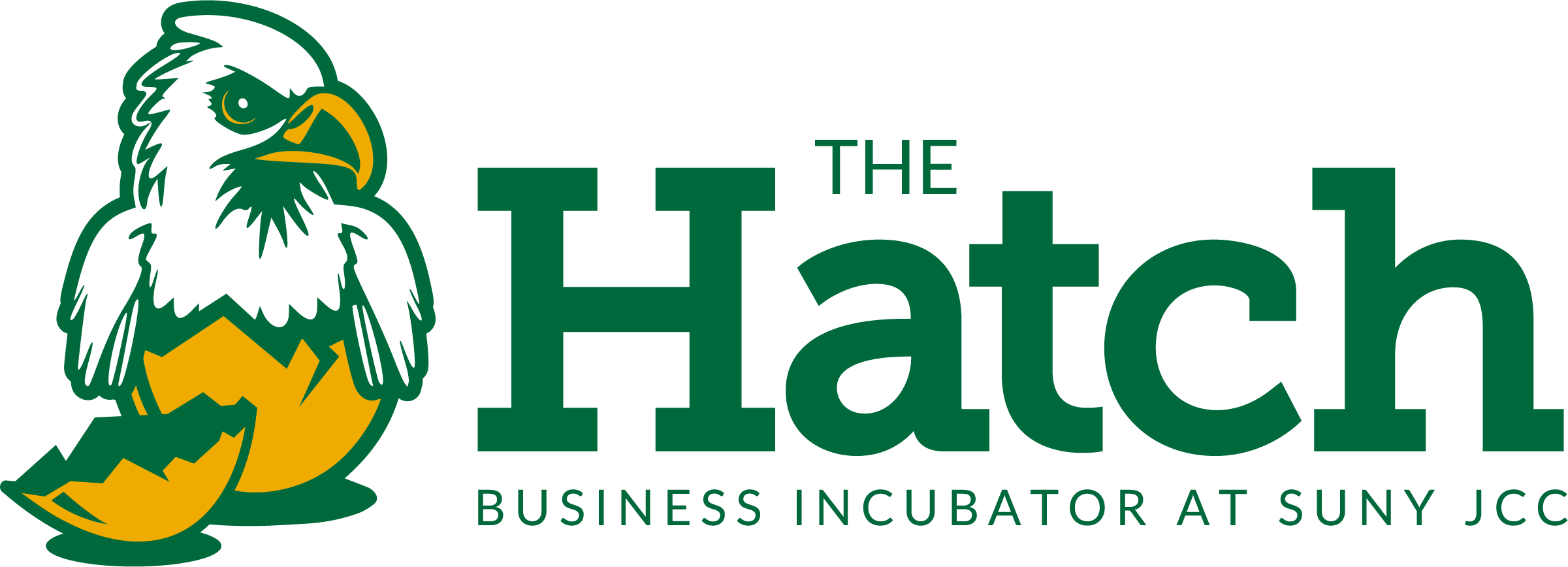 The Hatch Incubator at SUNY bc体育足球 with small jayhawk coming out of a bird shell